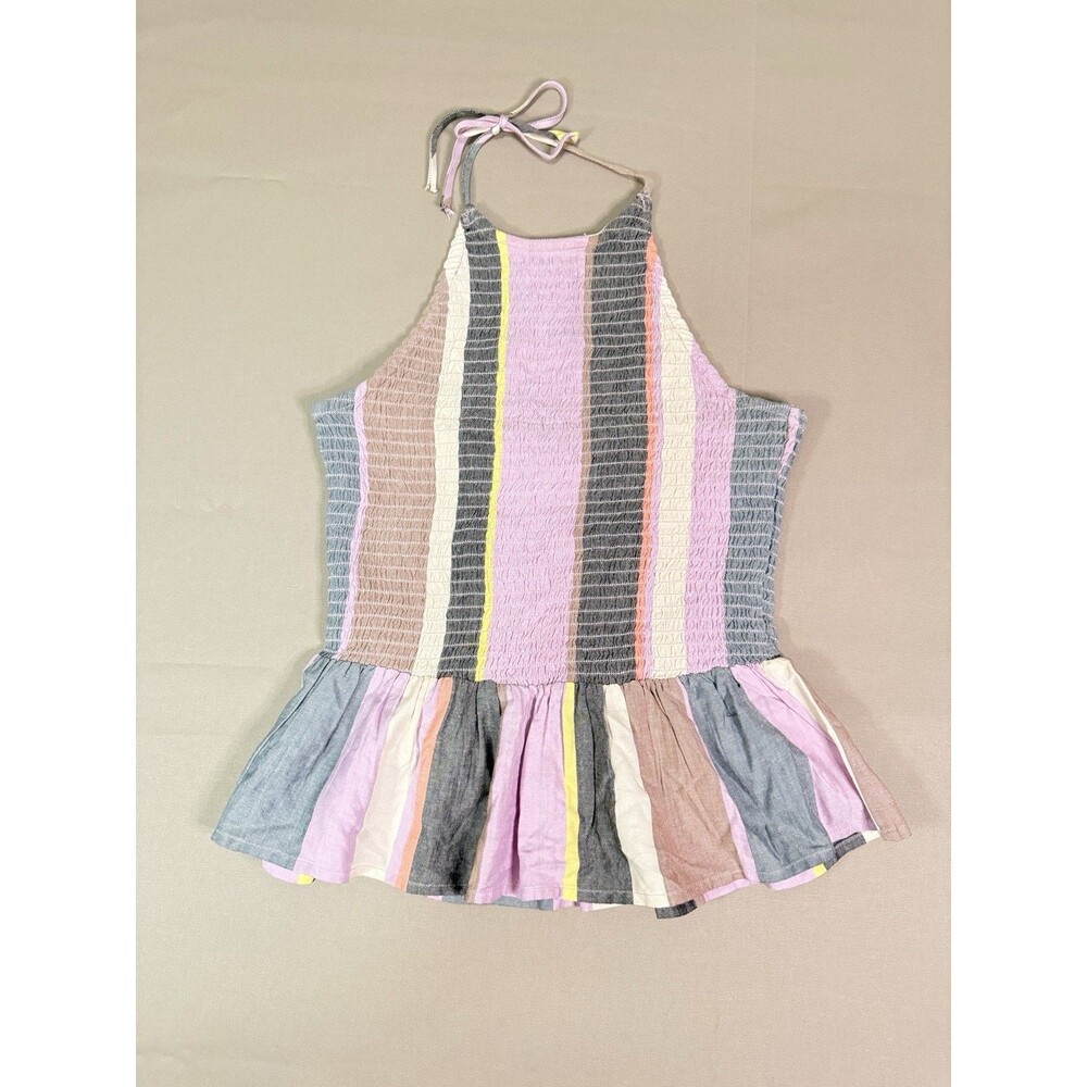 Patrons Of  Peace Womens Rayon Boho Summer Smocked  Halter Top Size Medium
